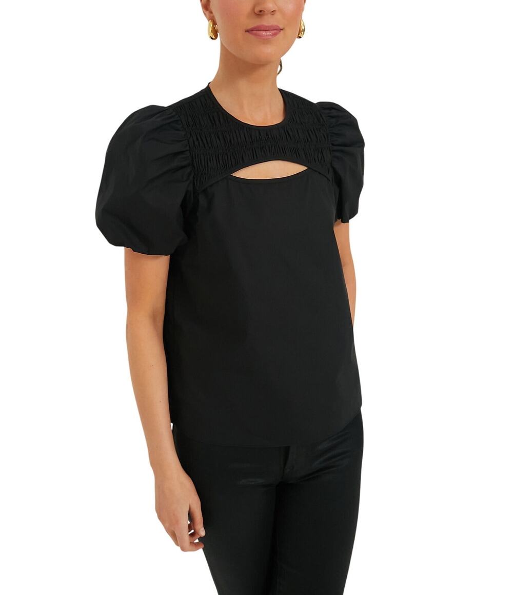 Tuckernuck Keyhole Black Birdie Top Size L